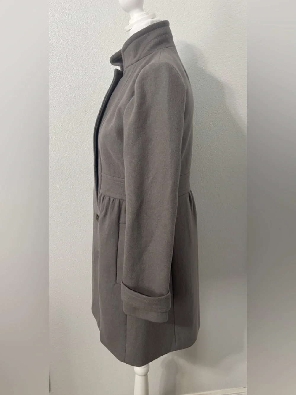 J.Crew Womens Lady Day Coat Size 4 Wool Blend Jacket Gray Knee Length EUC - Picture 5 of 13